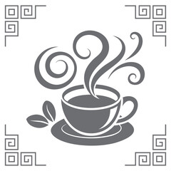 Minimalist coffee cup silhouette style vector art 