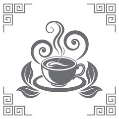 Minimalist coffee cup silhouette style vector art 