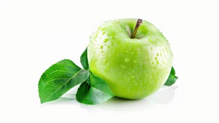 Fresh green Apple fruit over white background