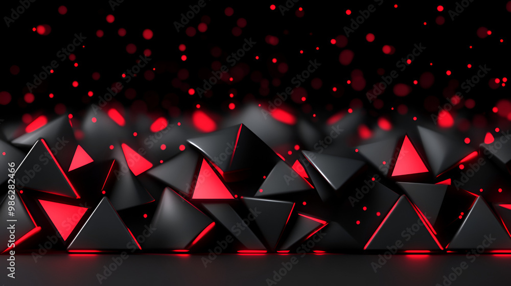 Aufkleber a dynamic arrangement of black and red triangular shapes creating an engaging visual effect in a con
