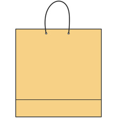 khaki shopping bag cartoon illustration