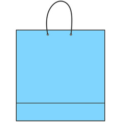 light blue shopping bag cartoon illustration