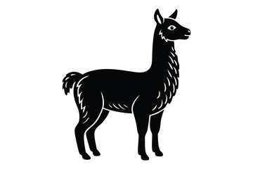 Llama Silhouette, Animal Silhouette, Vector Llama Art, Minimalistic Llama Design, Farm Animal Clipart