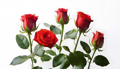 Obraz premium bouquet of red roses set of rose petals seamless pattern with red roses bouquet of roses