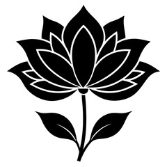 Flower icon black silhouette style vector art