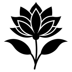 Flower icon black silhouette style vector art