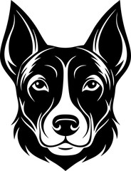 Dog head shape silhouette vector art . This is an editable and printable vector eps file