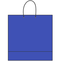 blue shopping bag cartoon illustration