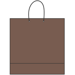 brown shopping bag cartoon illustration