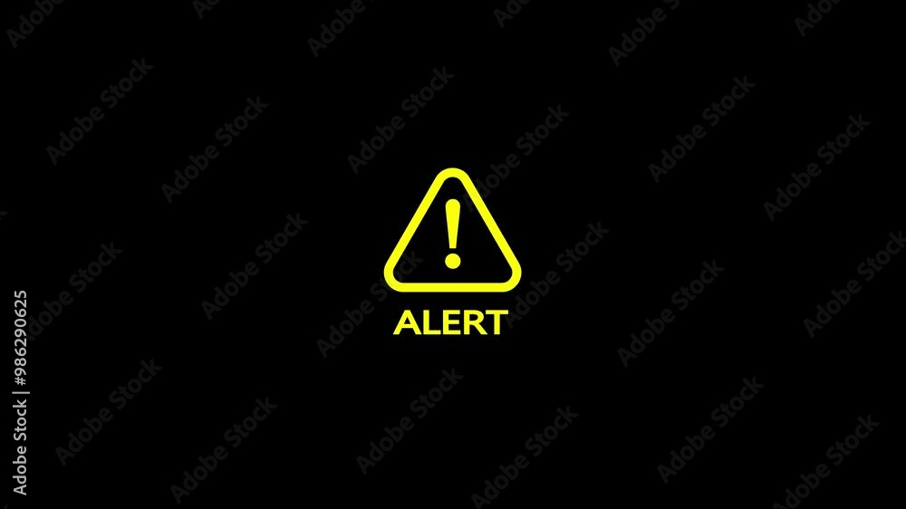 Poster simple alert warning icon animation on background ,dangerous sign icon animation