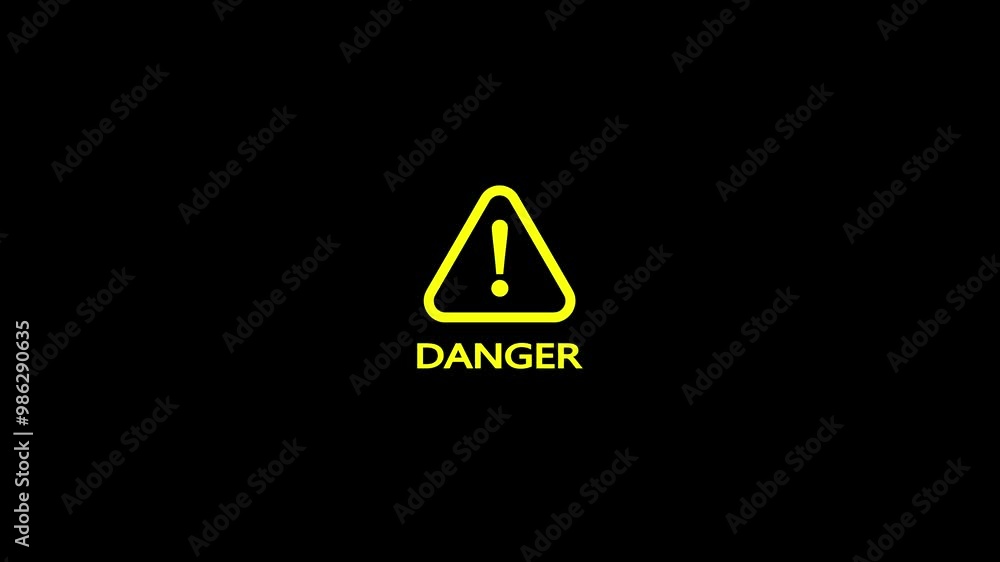 Poster simple alert warning icon animation on background ,dangerous sign icon animation