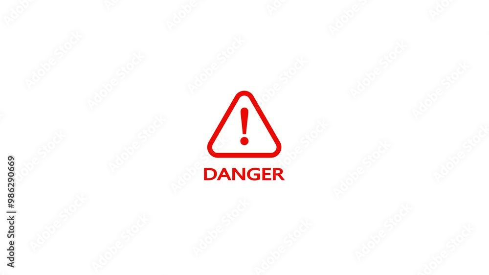 Poster simple alert warning icon animation on background ,dangerous sign icon animation