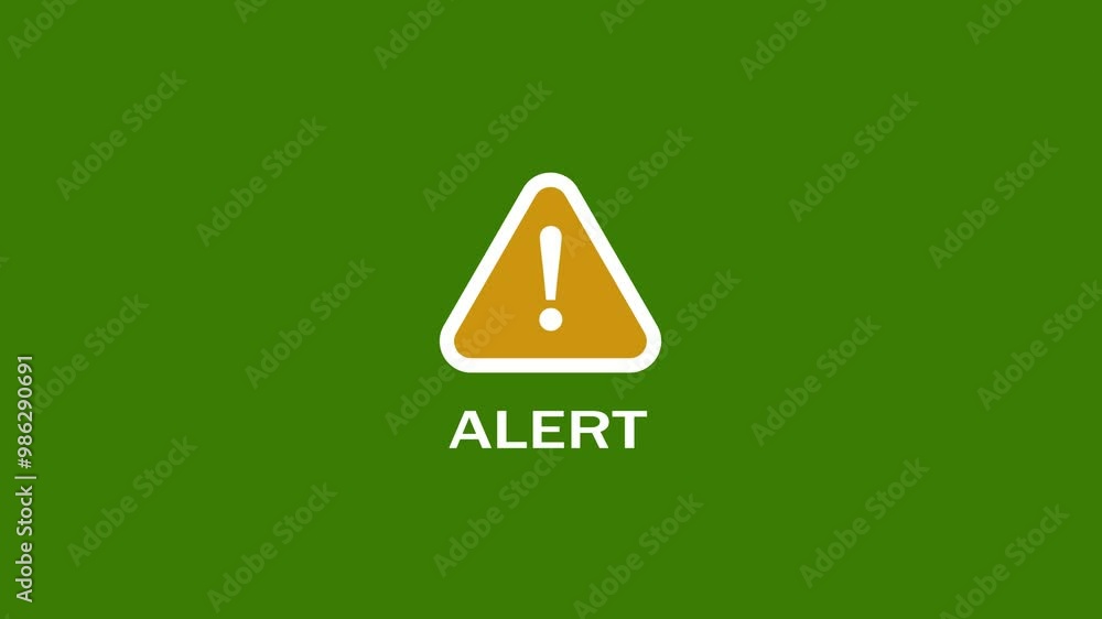 Poster simple alert warning icon animation on background ,dangerous sign icon animation