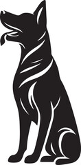 Sleek Dog Silhouette Vector Graphics on Transparent Backdrop