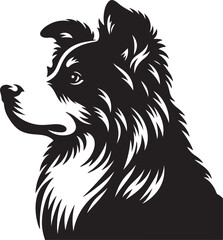 Black Dog Silhouette Vector Illustrations on Transparent Background