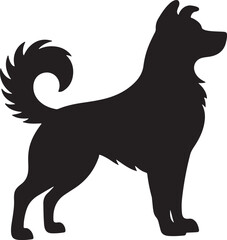 Minimalist Dog Silhouette Vector Art on Transparent Background