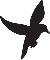 Flying Bird Silhouette Vector Graphics Illustrations on Transparent Background
