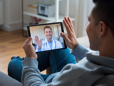 Telehealth and telemedicine, online consultation with a doctor
