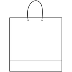 black outline shopping bag illustration