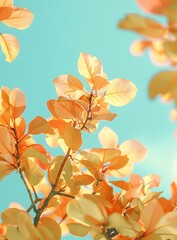 Autumn Leaves Against Blue Sky