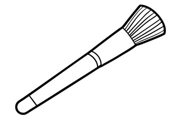 Makeup brush of professional artist on white background