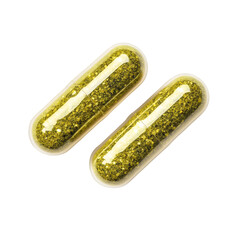 herbal supplement capsules isolated on transparent background Generative Ai.

