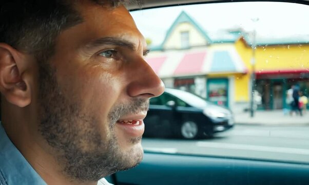 Portuguese Man Parallel Parking in Busy Urban Street
