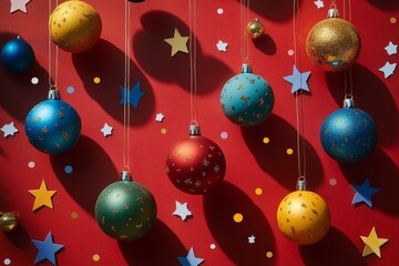 Merry Christmas and Happy New Year Holiday background. Xmas banner and web poster. Festive Greeting card