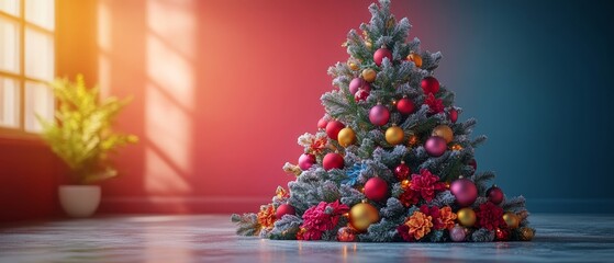 Merry Christmas and Happy New Year Holiday background. Xmas banner and web poster. Festive Greeting card