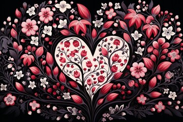 Hearts and flowers interwoven charmin image