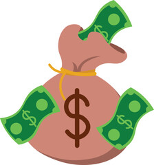 Money bag with dollar sign vector illustration
