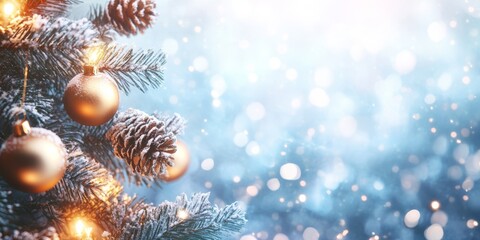 Merry Christmas and Happy New Year Holiday background. Xmas banner and web poster. Festive Greeting card