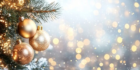 Obraz premium Merry Christmas and Happy New Year Holiday background. Xmas banner and web poster. Festive Greeting card