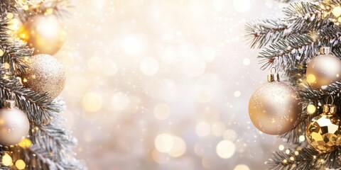 Obraz premium Merry Christmas and Happy New Year Holiday background. Xmas banner and web poster. Festive Greeting card