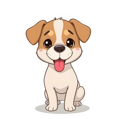 Fototapeta premium 白色の背景。シンプルな犬のイラスト