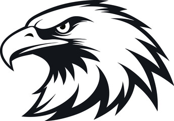 Eagle head silhouette vector illustration . This is an editable and printable vector eps file