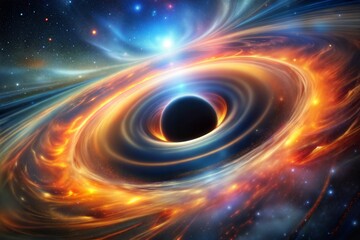Black hole surrounded by swirling cosmic energy