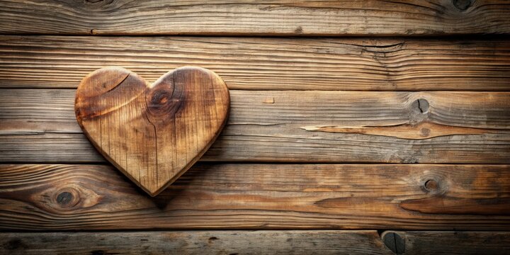 Rustic wooden heart with a romantic touch
