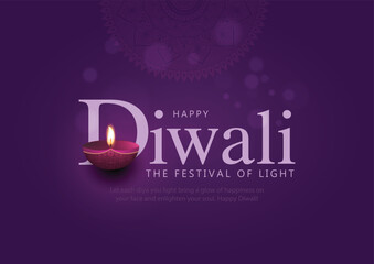 Indian festival Happy Diwali with Diwali Diya, holiday Background, Diwali celebration greeting card. abstract vector illustration design