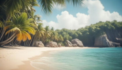 beach with palm trees