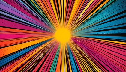 Fototapeta premium Vibrant and dynamic comic book explosion with retro pop art influence 