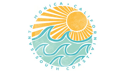 Summer vector graphic design for apparel, stickers, posters, background and others. Surfing club vector design. Sunshine paradise artwork. Good life. Life comes in waves. Beach abstract wave artwork.