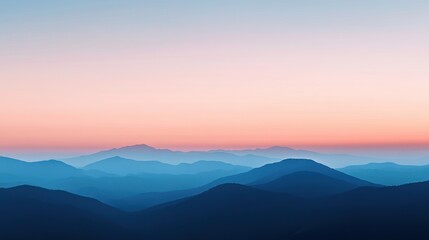 Fototapeta premium Soft gradient of blue and peach in the sky just before sunrise