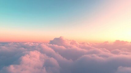 Obraz premium Gentle sky with a soft gradient of peach and light blue at sunrise