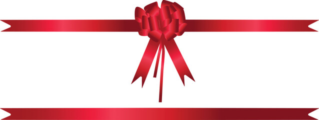 bow gift ribbon straight horizontal border