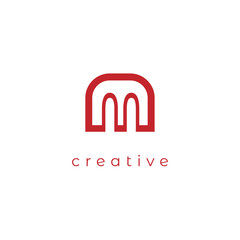 Abstract letter M logotype. Modern logo idea sign. Universal emblem vector icon with eps file.