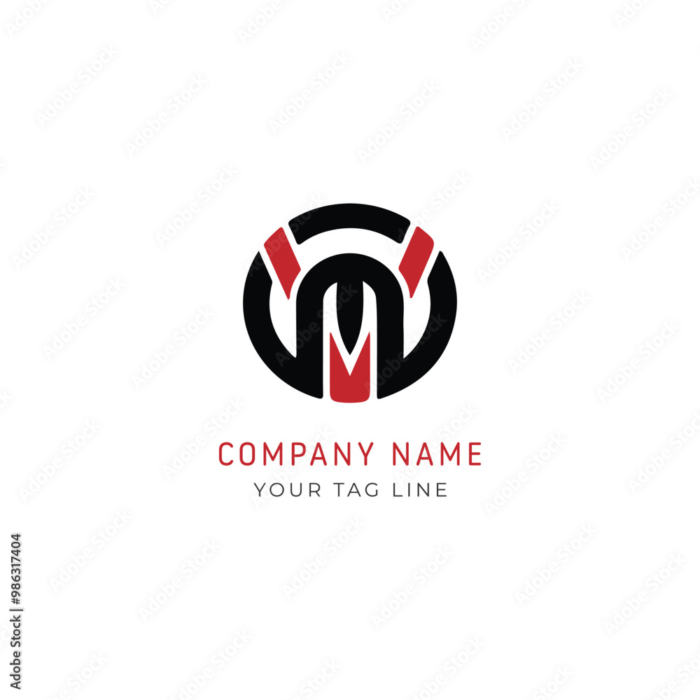 Fototapete abstract letter m v logotype. modern logo idea sign. universal emblem vector icon with eps file.