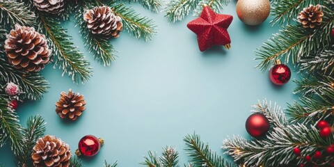 Merry Christmas and Happy New Year Holiday background. Xmas banner and web poster. Festive Greeting card
