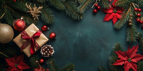 Merry Christmas and Happy New Year Holiday background. Xmas banner and web poster. Festive Greeting card