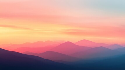 Obraz premium Serene evening sky with a smooth gradient of pastel pink and orange tones